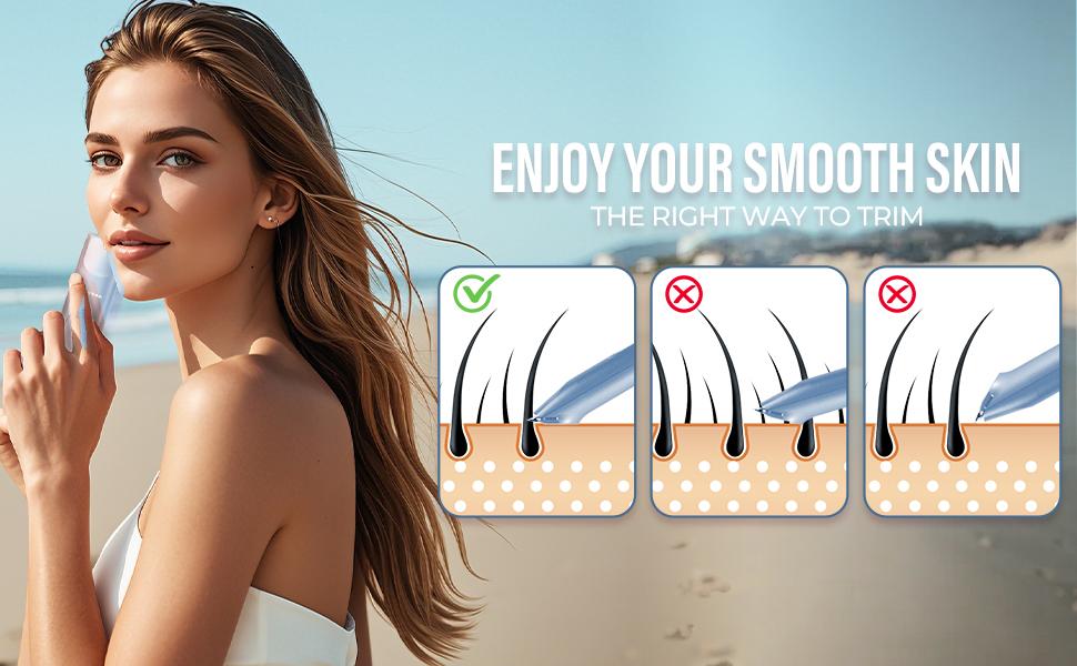 Akunbem Bikini Trimmer for Women, Electric Shaver and Razor Rechargeable 2-in-1 Body and Facial Hair Removal Double Head for Painless Trimming of Pubic Face Underarm Legs, IPX7 Waterproof,Blue Akunbem Bikini Trimmer for Women, Electric Shaver and Razor Rechargeable 2-in-1 Body and Facial Hair Removal Double Head for Painless Trimming of Pubic Face Underarm Legs, IPX7 Waterproof,Blue