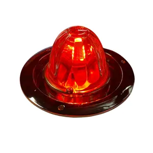 Red Watermelon LED Light with Glass Lens and Chrome Base