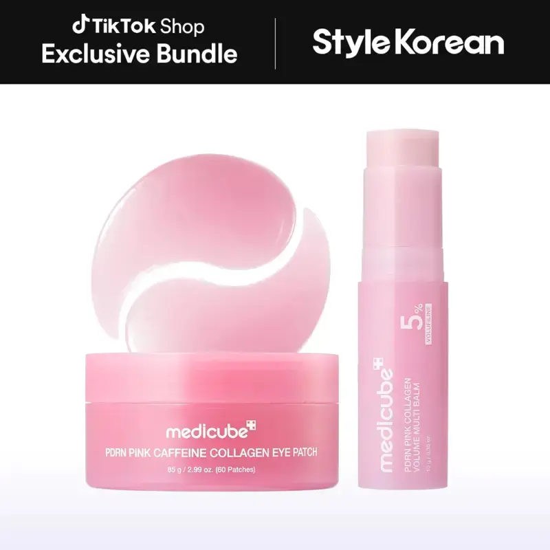 [medicube] PDRN Collagen Plump & Glow Duo | Wrinkle & Elasticity Care for Smooth, Bouncy-Looking Skin | PDRN Caffeine Collagen Eye Patch + PDRN Pink Collagen Volume Multi Balm