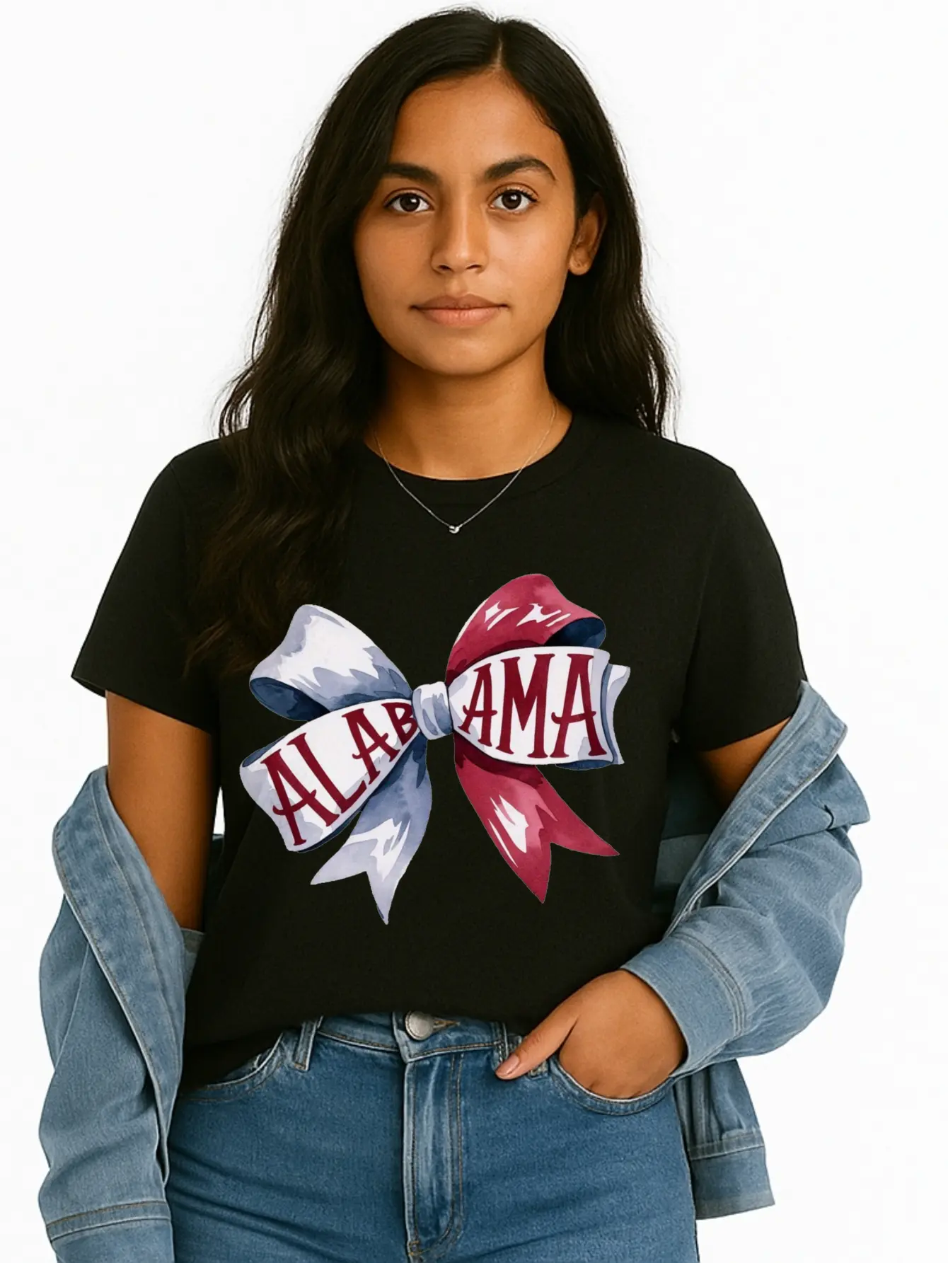 Women's Check Bow Print T-Shirt - Casual Minimalist Cotton Graphic Tee with Round Neck, Machine Washable, Sizes S to 4XL, Shortsleeve, Tshirt, Regular Fit, Breathable, Do Not Bleach