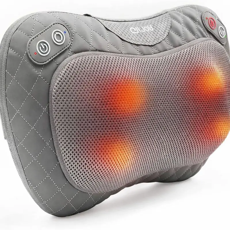 ALLJOY Christmas Gift 3D Kneading Massage Pillow with Heating Mode - Back Massager, Vibratory Massager, Detachable Cover, Heat Relaxes Tense Muscles for Deep Relaxation (Gift for Men & Women), Home Use, Muscle Relief, Relaxing Gifts, Massagers Full Body