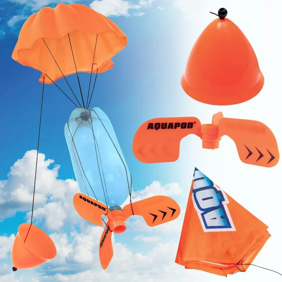Original AquaPod Water Bottle Rocket Launcher Ultimate Accessory Pack - Soar to New Heights w Launcher Fins, Parachute, & Nose Cone- Fun & Educational STEM Toy- Great Science Gift & Activity for Kids