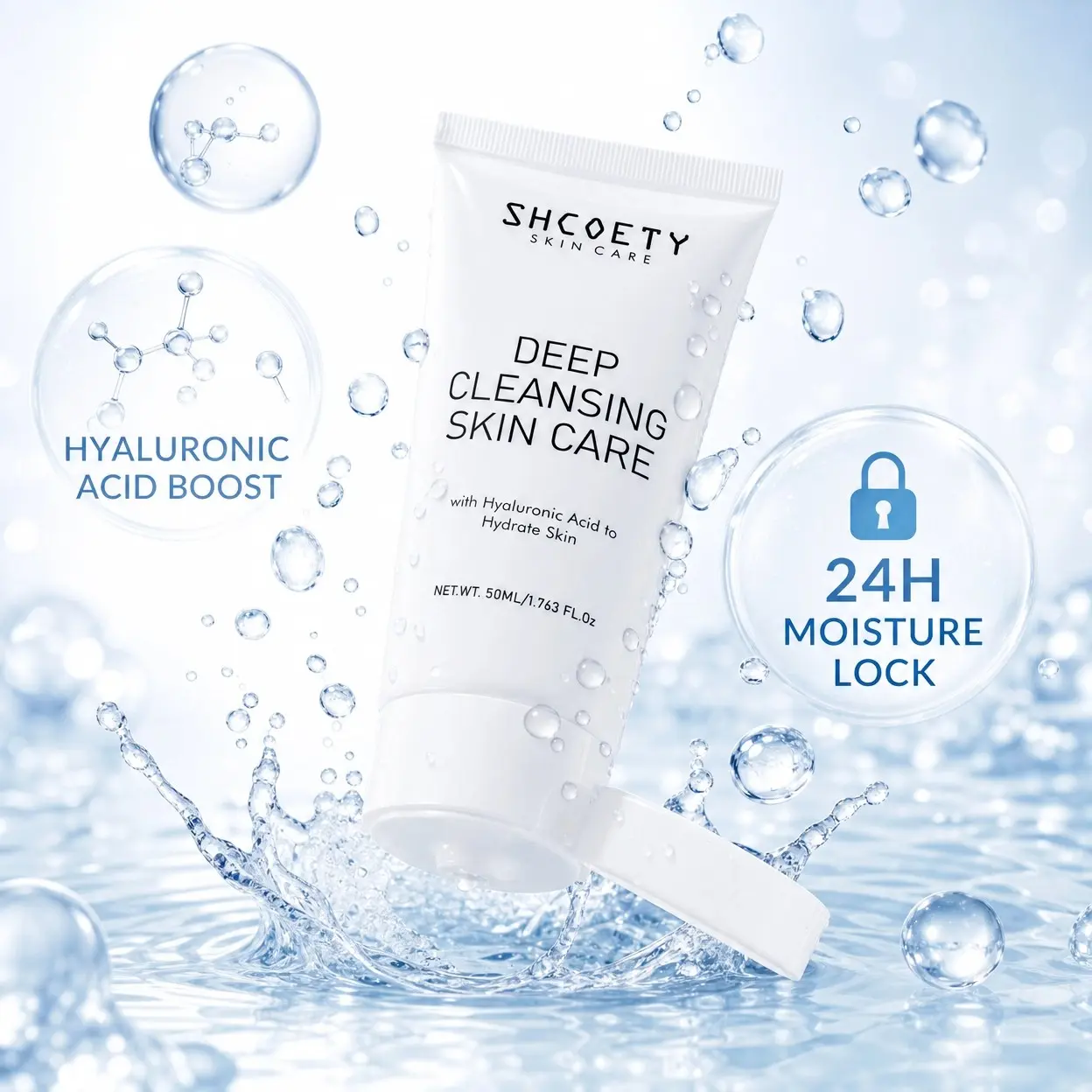 Oil Control Moisturizing Face Wash, Deep Cleansing Hydrating Soap for Oily & Combination Skin, Refreshing Foam, Summer Skincare