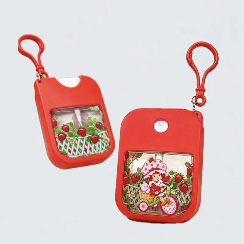 Strawberry Shortcake Hand Sanitizer Holder Keychain – Portable Travel Case