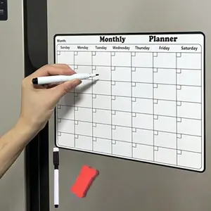 Magnetic Whiteboard Monthly Planner Calendar, Erasable Magnetic Board, Weekly & Monthly Layout, Suitable for Home Office Kitchen Fridge Organizer, Office Stationery Supplies