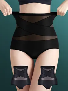 2pcs ladies cross compression abdominal and hip waist shapewear, Underwear, Womenswear, ladies shapewear slim shaper high waist abdominal control hip lifter panties, suitable for postpartum abdominal shaping ladies buttock lifting pants