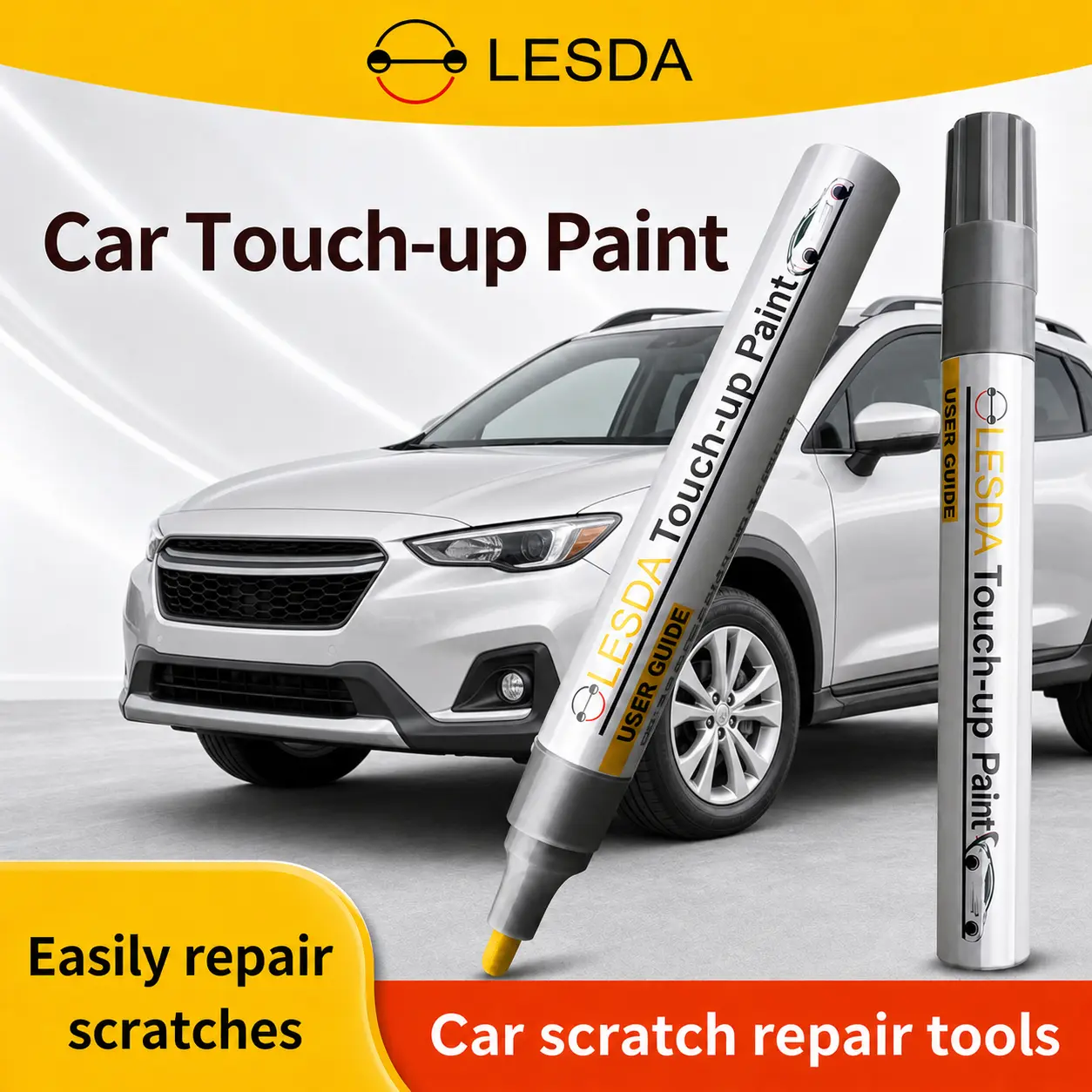 Car Scratch Repair Compact Pen Shape Auto Touch-Up Paint Pen - Quick-Dry, Corrosion-Resistant Cocoabrown+Varnish Solution for SUV, Sedan
