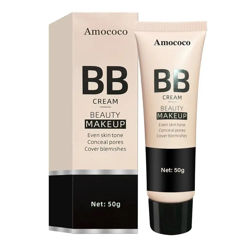 Amococo Hydrate BB Cream Full-Coverage Foundation & Concealer - 50g, Color Correcting, Moisturizing, Waterproof, Even Skin Tone Makeup Moisturizer - Cosmetic