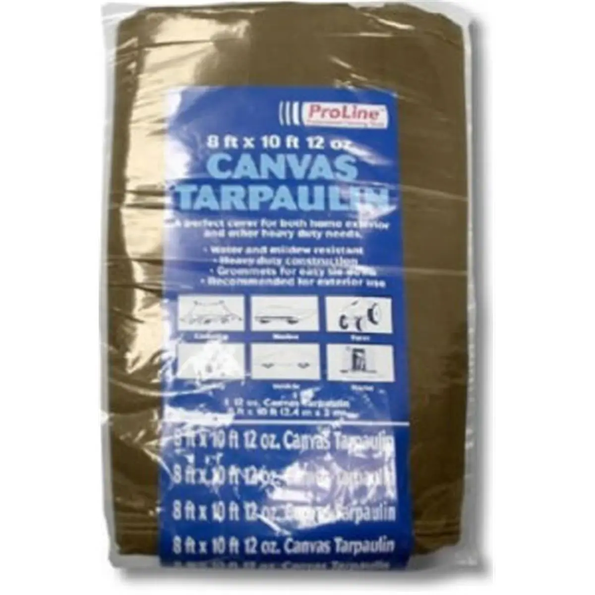 212 MAIN Heavy-Duty Rainproof 8x10ft Tan-Brown 12 oz Tarp, Outdoor Home Supplies Cover (CT0810B)
