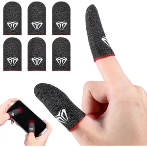 6 count Gaming Finger Sleeves Anti  Gaming Thumb Sleeve  Fiber Thin Mobile Finger Protectors Smooth Feel Gamer Gloves Accessories for  Touchscreen Devices Tablet Phone