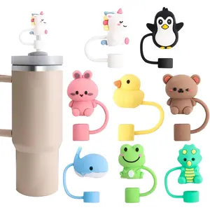 8 Count Straw Cover, Straw Toppers for Stanley 30&40 Oz Tumbler, Cute Straw Caps in Various Shapes Silicone Straw Covers Cap for 0.4 Inch/10 mm Straw Tips (Mixed Style)