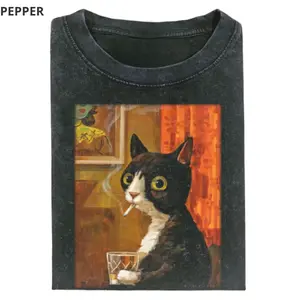 Vintage Y2K Tuxedo Cat Graphic Tee - Vintage Graphic Tee – Menswear & Womenswear – Streetwear Tops – Casual Cotton Crewneck Shortsleeve T-shirt