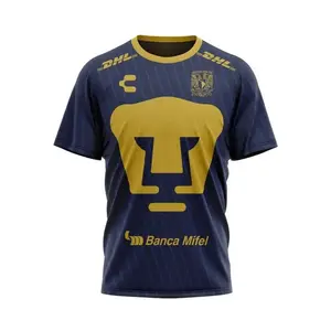 Pumas UNAM 1994 Retro Away Soccer Jersey – Navy Blue & Gold Pinstripe | Classic Vintage Kit | Liga MX Fan Version