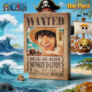 One Piece Officially Licensed Cartoon Jigsaw Puzzles Monkey D Luffy Wall Décor Puzzle Accessories Family Activity Character Puzzle Gift 1Pc Netflix