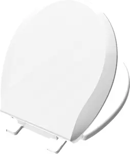Aünsffer Toilet Seat round Soft Close16.5'', Toilet Lid Slow Close Quiet No Slam, Easy Installation & Release，Safe PP Material Easy Clean, Comfortable Ergonomic Design, 2 Years Support, White Plastic
