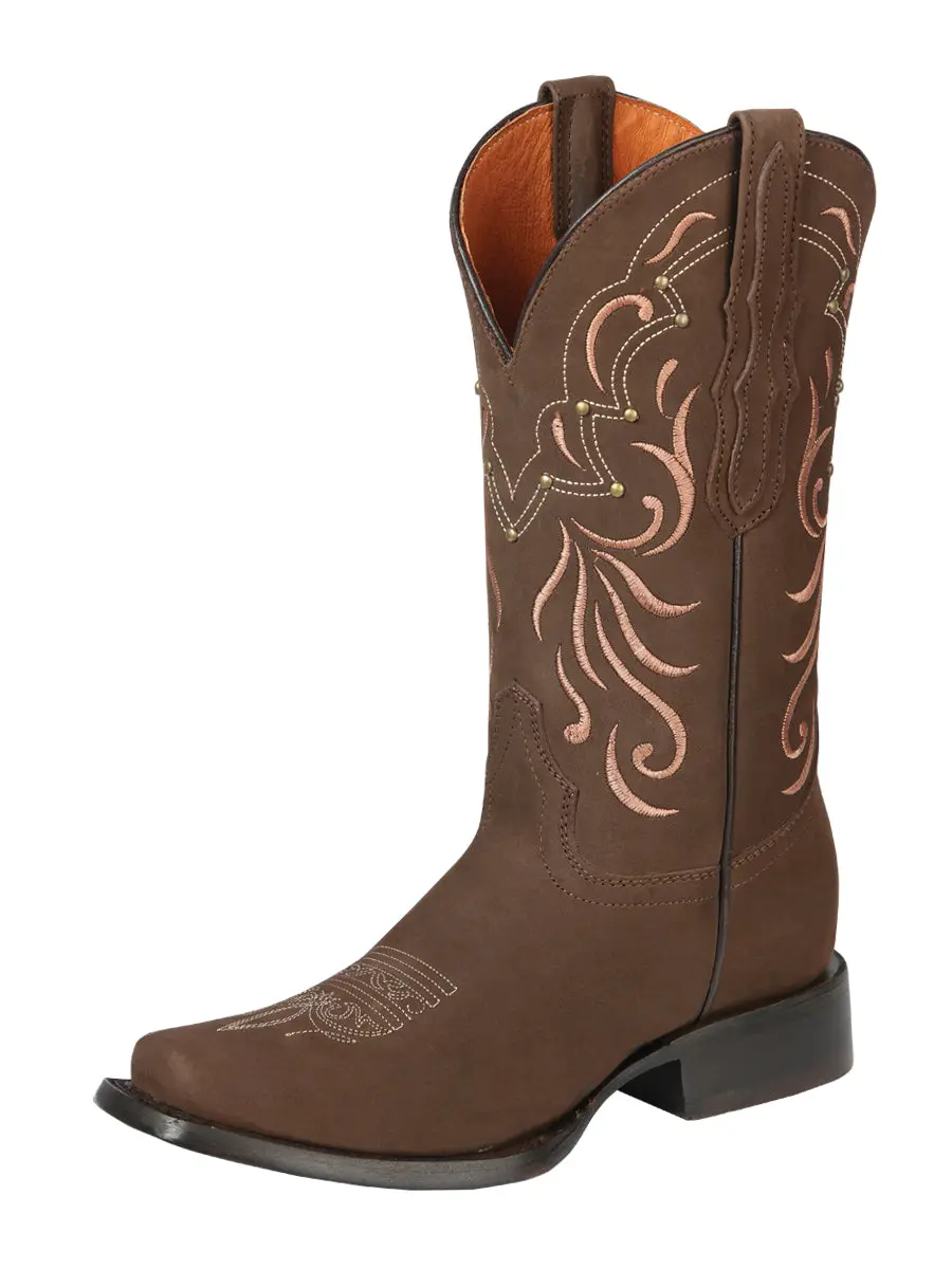 El General Women’s Rodeo Boots - Nubuck Leather - Camel    44849