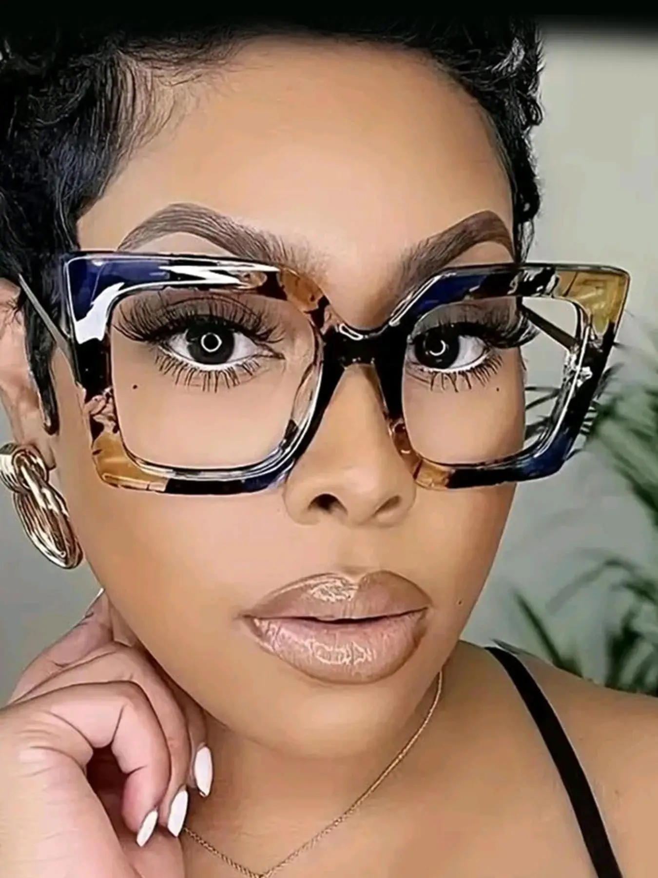 Simple Summer 2024 New Trendy Eyeglasses for Everyday Use, Matching Casual Large Size Cat Eye Frame Fashion Stylish Glasses, Travel Fashion Accessorie