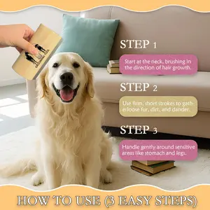 Dog Hair Deshedding Comb, Pet Grooming Brush, Dog Brush, Cat Brush — Deshedding Tool for Short-haired and Long-haired Dogs, Dog Comb, Cat Comb, High-Efficiency Deshedding Tool, 5 inches in length, 4 ounces in weight Self-Cleaning Professional Pet Brush