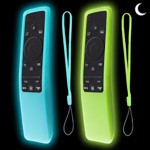 2 Pack Remote Cover for ,  Protective Case for   TV Remote Controller BN59 Series Shockproof Anti-Slip Remote Case (Glow Blue + Glow Green)