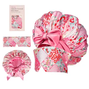 SeSe Code Store Satin Hair Bonnet for Sleeping with Detachable Eye Mask - Non-Slip Hair Wrap for Curly Hair