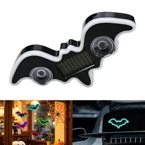 Bat Atmosphere Lamp, Wireless Neon Light, Colorful Decorative Lamp, Car Triangular Window LED, Solar Powered, Type-C Dual Charging, Multi-Color Options