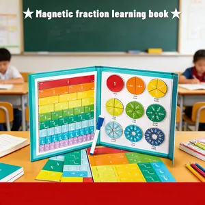 Magnetic Fraction Demonstration Book, 1 Set Math Teaching Aid, Learning Toy for Gift, Mathematical Knowledge Training Toys, Interactive Game Props, Educational Material
