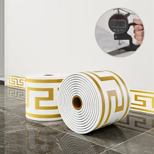 1 roll, 197 inches x 3.94 inches, large thickened version, European-style marble tile panel wallpaper, self-adhesive PVC faux brick, peel and stick, DIY removable with no residue, waterproof, wear-resistant, long-lasting