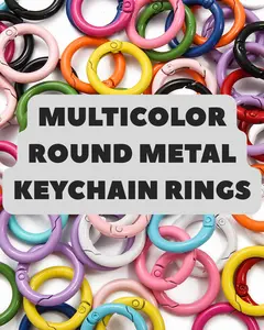 Multi-Color Round Metal Keychain Ring