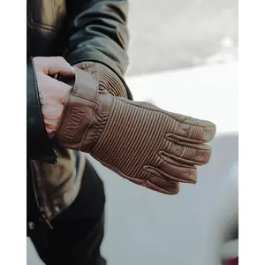 Jasper Leather Moto Gloves - Brown