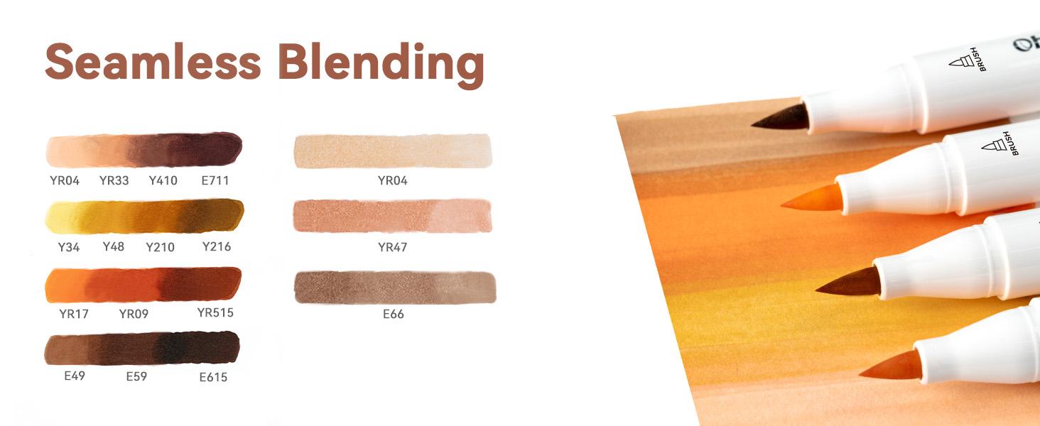 Ohuhu Skin Tone Alcohol Markers: Brush & Fine - 36 Colors - Portrait Skin Color Markers for Artist Adults Coloring Illustration - Fine and Brush Dual Tips - Refillable - AP Certificated - Honolulu B Series of Ohuhuart