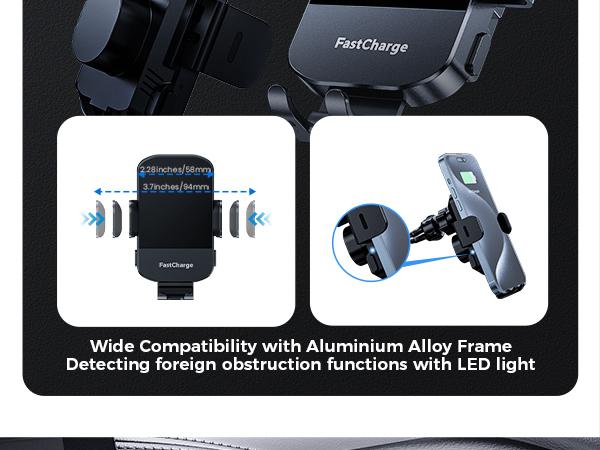 2-Pack Wireless Car Charger, CHGeek 15W Auto-Clamping Car Mount for Cellphone Charging, Mobile Phone Holder, Smartphone Mount, Tablet Mount, Adjustable Car Charger, Electronic Phone Stand, Perfect Christmas Gift.