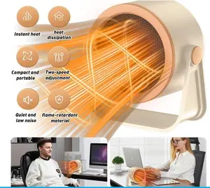 Space Heater, Portable Electric Heaters for Indoor Use, 2S Efficient Heating, Tip-Over & Overheat Protection, Quiet Small Mini Desk Heater for Bathroom Home Office Bedroom