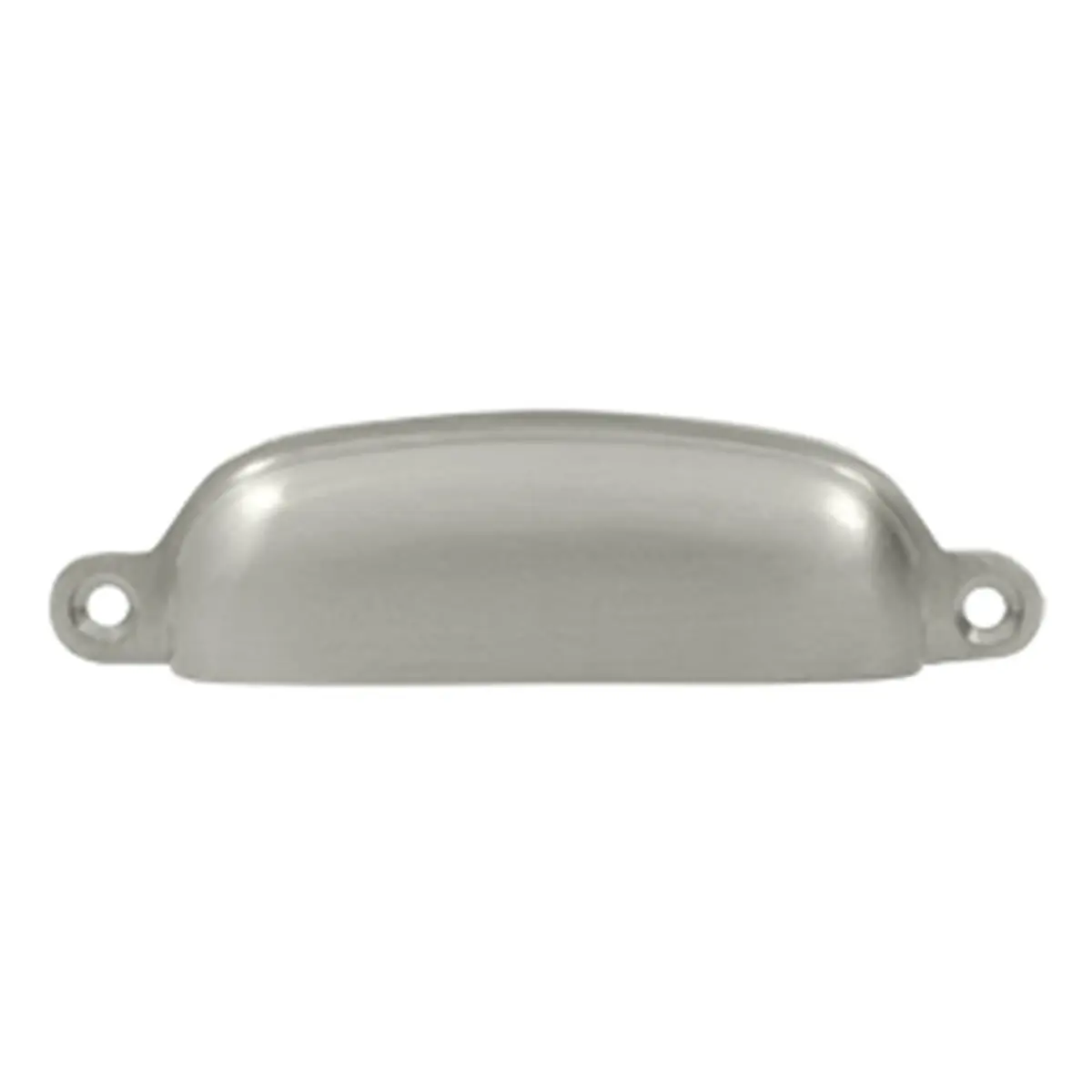 212 MAIN Deltana 4 in. Exposed Shell Pull - Satin Nickel Solid Door Hardware for Cabinet Drawers