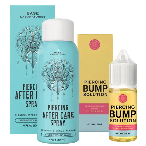 Piercing Bump Recovery Duo – Piercing Aftercare Kit with Saline Spray + Bump Oil for Nose Piercing Bumps, Ear Piercing Bumps, Daily Piercing Care & Skin Repair