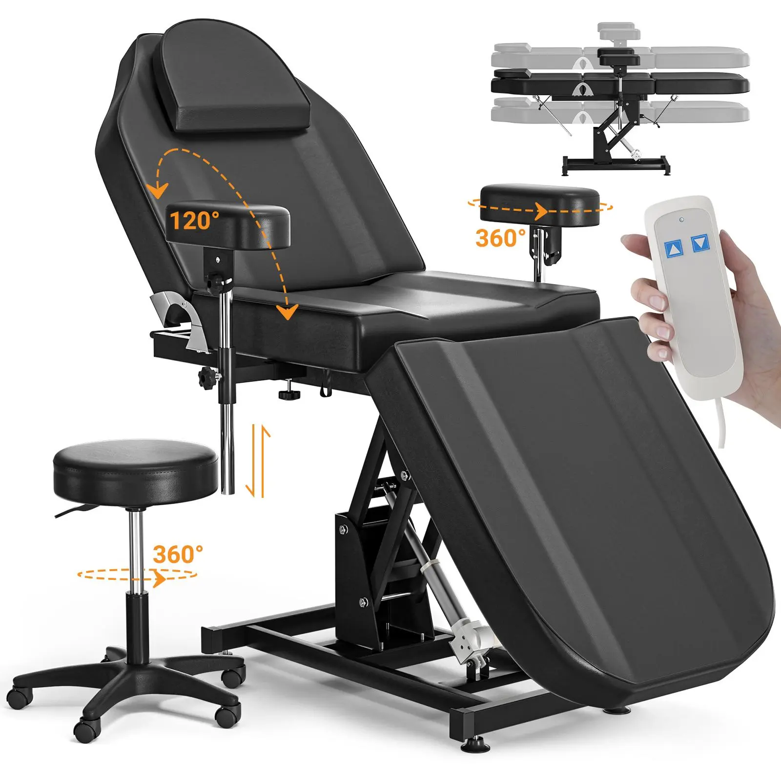 Tattoo Chair Bed Client Storage Trays Stool Facial Bed Esthetician Bed Chair