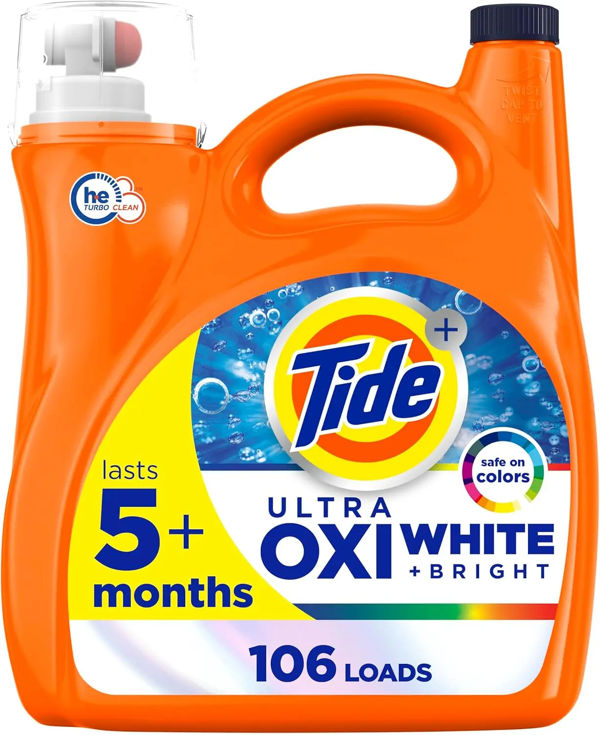 Ultra OXI White and Bright Liquid Laundry Detergent, Advanced Stain Removal and Whitening Power, 149 fl oz, 106 Loads