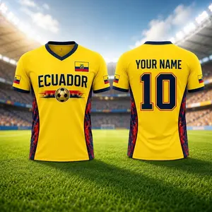 Yellow Ecuador Soccer Jersey Custom | National Team Style with Flag