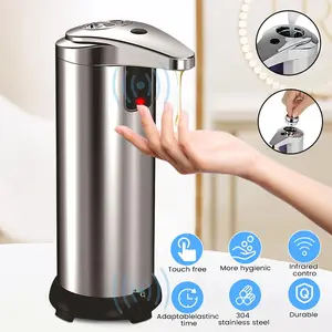 Automatic soap dispenser, IR sensor and waterproof base, 3 manual soap dispensers with adjustable soap volume for kitchen bathroom Office Hotel