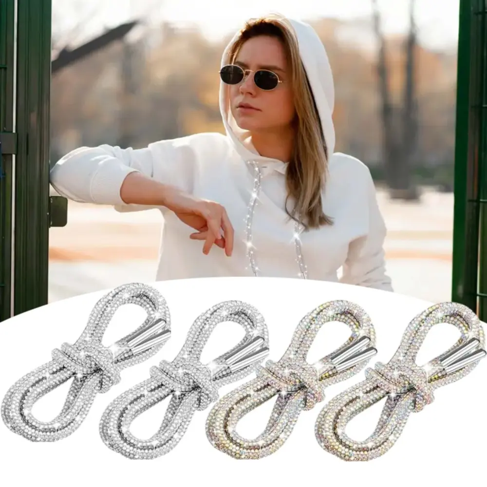 4Pcs Crystal Bling Rhinestone Glitter Shoelaces - Sturdy Metal Ends Resist Fraying, Lightweight 120mm Fashion Footwear & Clothes Accessories for Running Shoes, Tennis Shoes, Design
