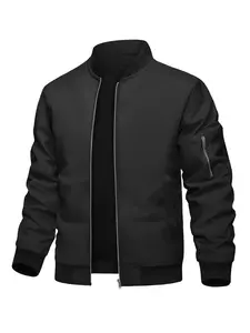 Men's Windproof Waterproof Fitted Jacket, Fall Winter Open Front Baseball Coat, Casual Sporty Outerwear for Hiking, Parties, Travel, Cycling