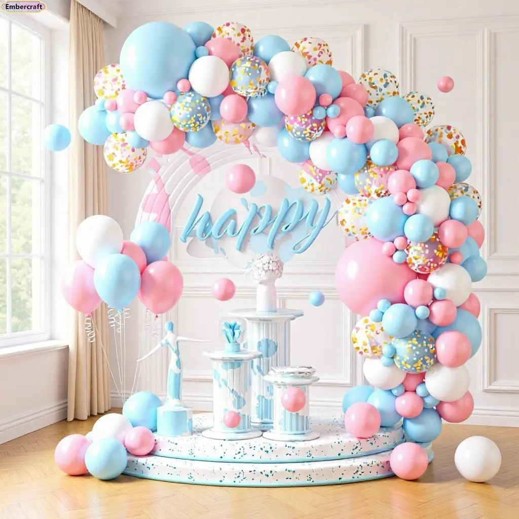 Metallic Latex Balloon Garland Kit - Complete Easy DIY Arch Chain Set, Resist Fading, Durable, Long-Lasting, Shiny Finish Event Decoration for Birthdays, Weddings, Holidays, Anniversaries