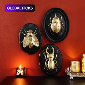 Resin Beetle Series Ornament, Oval Frame, Insect Collector's Decorative Hanging Piece, Wall Hanging Decor, Ideal for Home & Party Decoration #GLOBAL PICKS