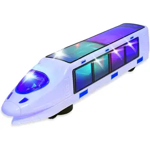 WEofferwhatYOUwant Bullet Train Toy – Electric Bump and Go Monorail  Kids with Lights & Music – Battery-Powered Toy Train with 3D Flashing LEDs – Gift  Toddlers Ages 3+