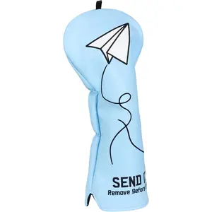 Craftsman Golf Airplane Send It Blue Driver Fairway Wood Rescue Hybrid Cover Headcover Blade Putter Cover Mallet Putter Cover
