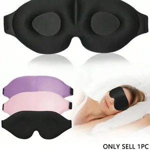 1 Piece 3d Contour Sleep Eye Mask, Lightweight And Comfortable, Ideal For Deep Sleep And Relaxation, Adjustable Soft Eye Mask, Sleeping Mask, Portable Eye Mask, Suitable For Yoga, Travel, Daily Use
