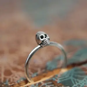 Dainty little skull stacking ring. Sterling silver skull ring. Sterling silver skull stacking ring.