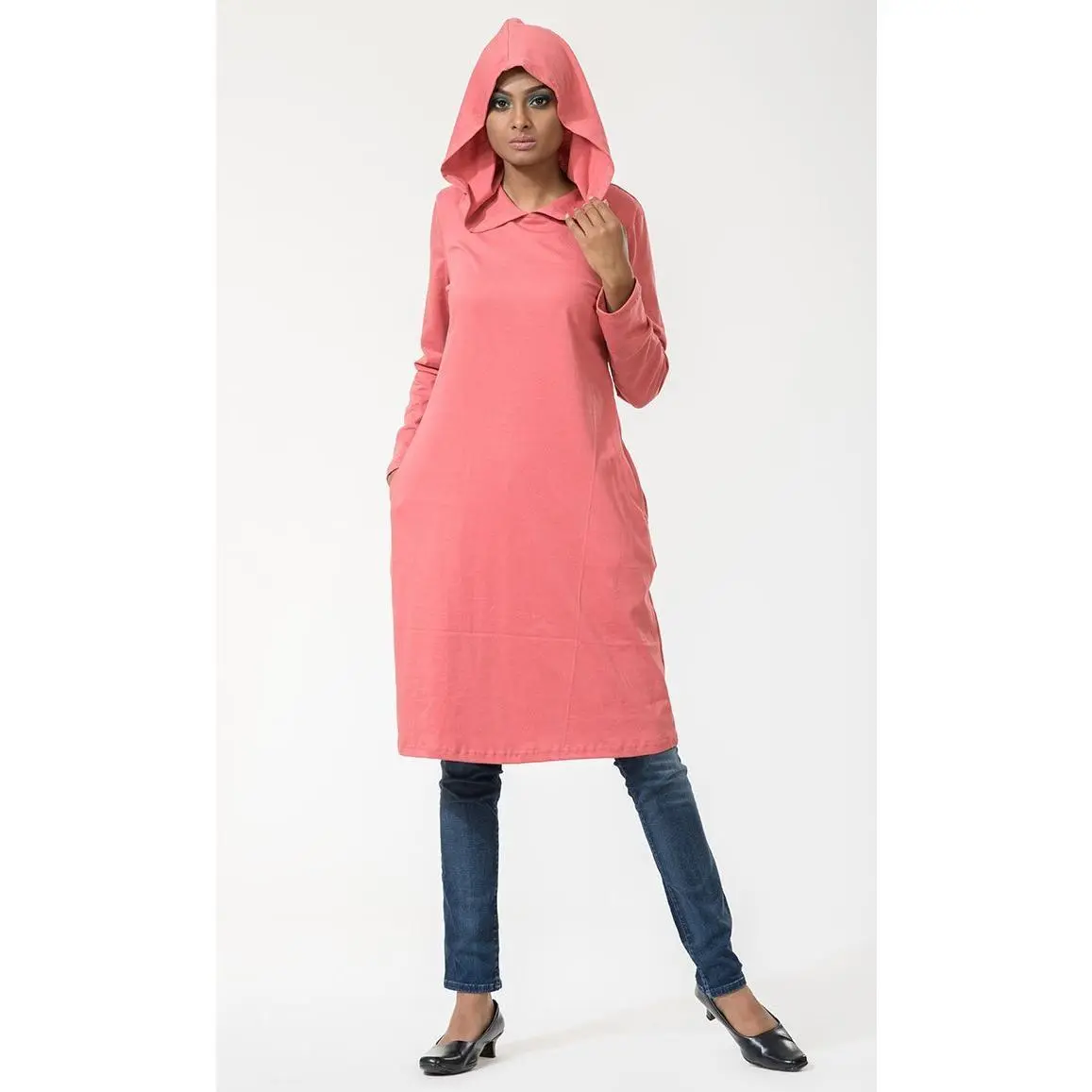 Basic Everyday Wear Hoodie Style Tunic