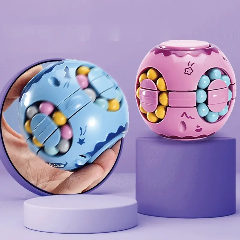 One Educational Spinning Top with Balls/Rotating Sphere Design Includes a Lanyard/Portable & Enhances Logical Thinking Skills/Made of ABS Material/Fun Relax Toy Ideal as Birthday Gift or Christmas Halloween Present