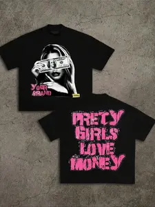 Viral TikTok 'PRETTY GIRLS LOVE MONEY' Graphic T-Shirt | Oversized Streetwear Tee | Y2K Aesthetic Top | Trendy Lounge/Errand Wear | Bold Print Casual Shirt | Internet Sensation Fashion Piece For Daily/Home Outfits