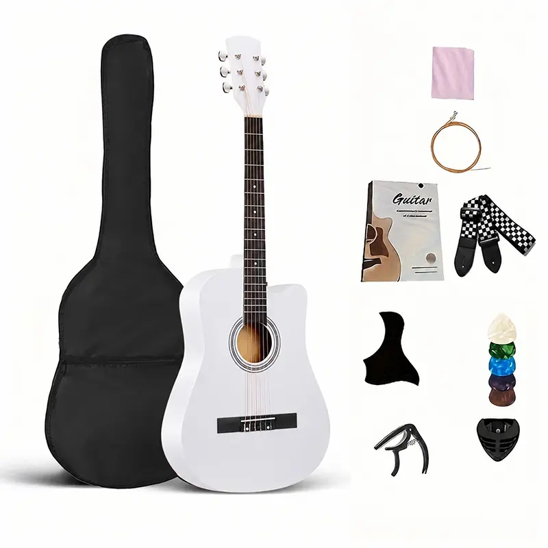 38-inch Birchwood Acoustic Guitar for Beginners - Full-size Wooden Body Instrument with Natural Resonance, Rich Sound, Ideal for Practice & Performance, Musical Journey Essential Gear
